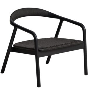 Kave Home Černé dubové křeslo Derile s výpletem