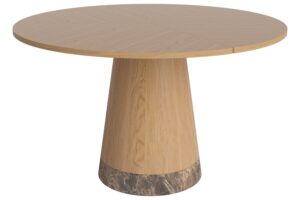 Bolia Dubový jídelní stůl Piro 125 cm s hnědou mramorovou podnoží