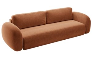 Maison Heritage Terakotově oranžová rozkládací pohovka Kora 262 cm