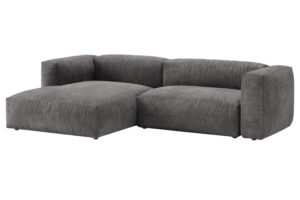 Micadoni Šedá sametová rohová rozkládací pohovka Martina 280 cm
