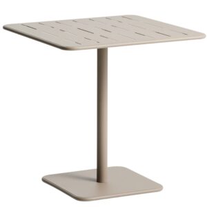 Kave Home Béžový kovový zahradní stůl Brai 70 x 70 cm