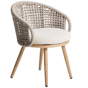 Kave Home Béžovošedá zahradní židle Lidario s výpletem