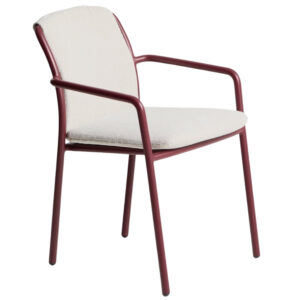 Kave Home Červená hliníková zahradní židle Linosa s polštářem