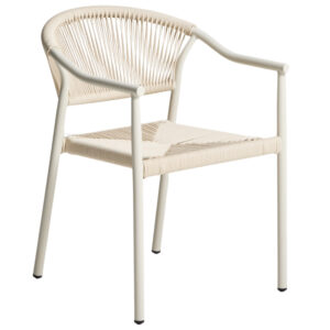 Kave Home Béžová hliníková zahradní židle Livadia s výpletem