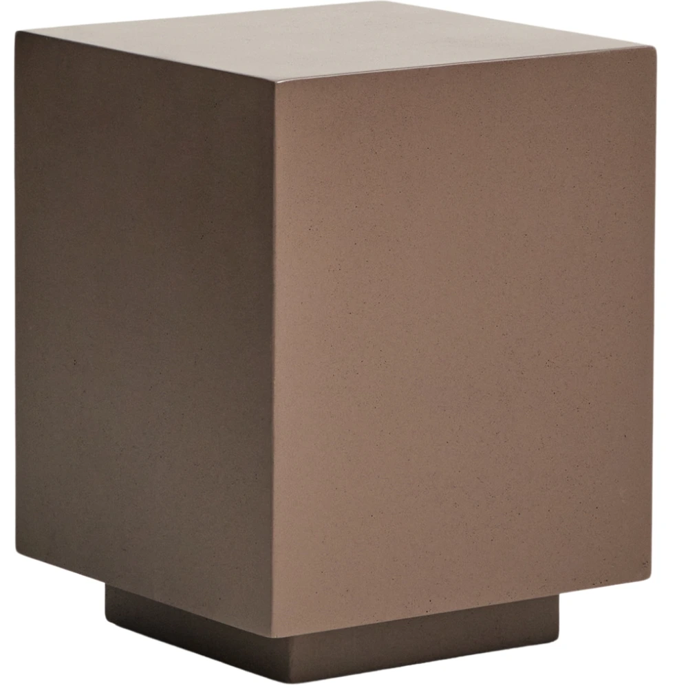 Kave Home Hnědý cementový zahradní stolek Rustella 35 x 35 cm