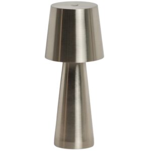 Kave Home Stříbrná kovová zahradní stolní LED lampa Arenys S