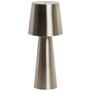 Kave Home Stříbrná kovová zahradní stolní LED lampa Arenys M