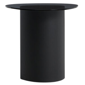 Kave Home Černý skleněný odkládací stolek Olir 48 x 47 cm