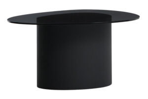 Kave Home Černý skleněný konferenční stolek Olir 82 x 74 cm