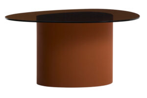 Kave Home Hnědý skleněný konferenční stolek Olir 82 x 74 cm