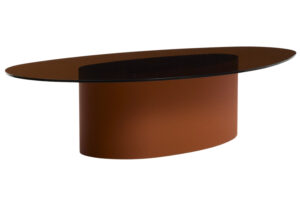 Kave Home Hnědý skleněný konferenční stolek Olir 140 x 81 cm