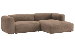 Micadoni Tmavě béžová sametová rozkládací pohovka Martina 280 cm