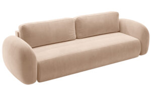 Maison Heritage Béžová sametová rozkládací pohovka Kora 262 cm