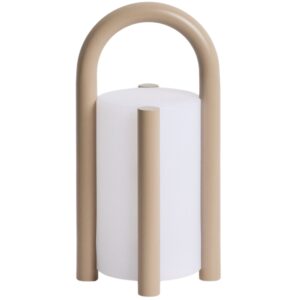 Kave Home Béžová přenosná zahradní LED lampa Leros 28 cm