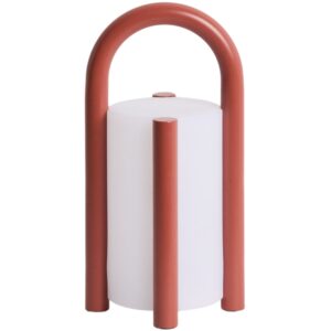 Kave Home Červená přenosná zahradní LED lampa Leros 28 cm