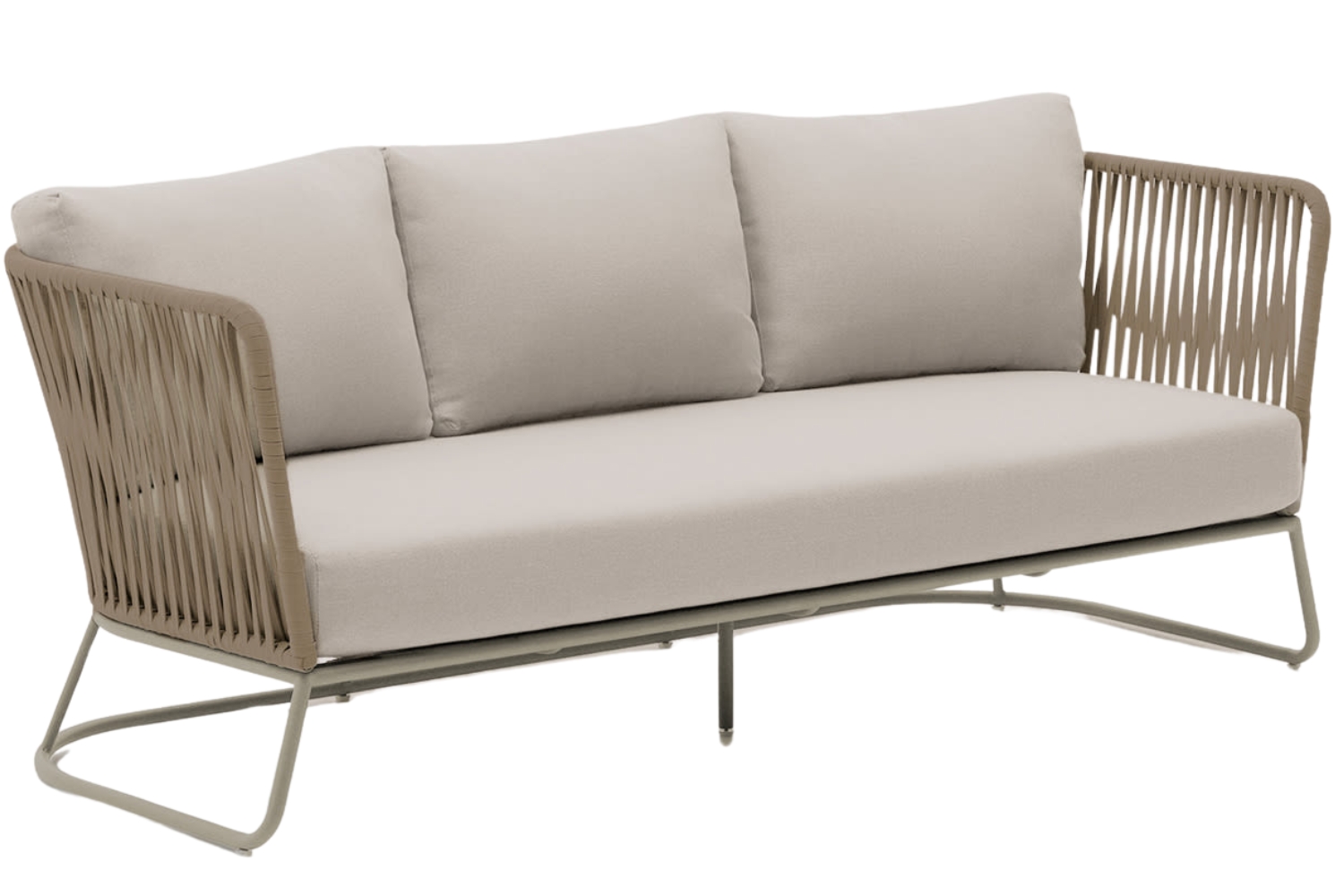 Kave Home Béžová kovová zahradní pohovka Saconca 189 cm