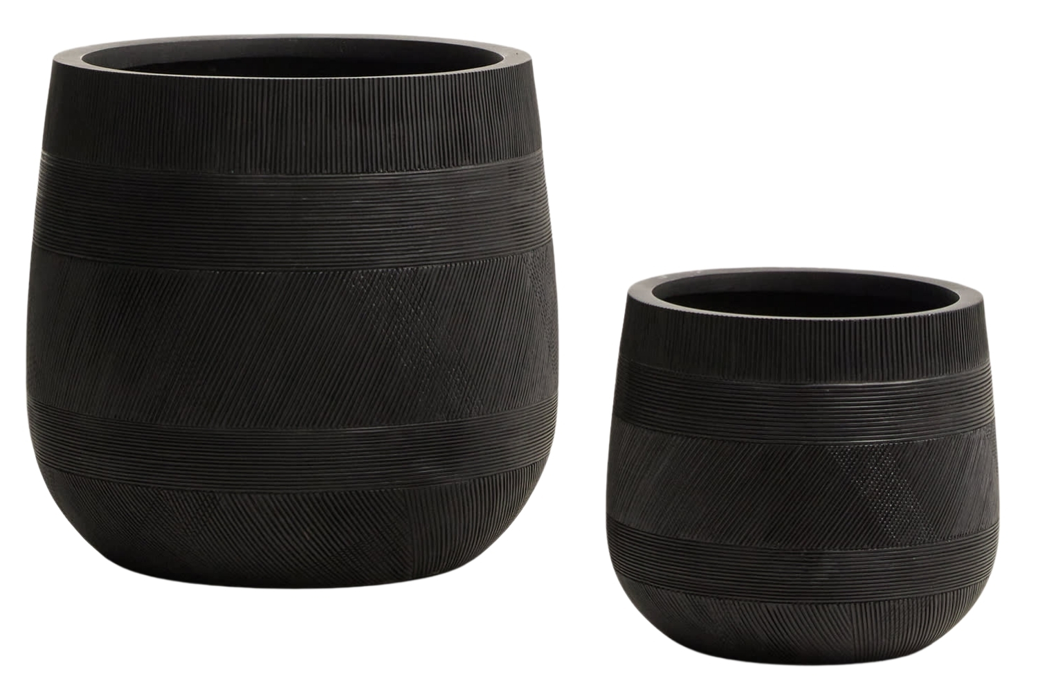 Kave Home Set dvou černých zahradních květináčů Tival ⌀ 33/50 cm