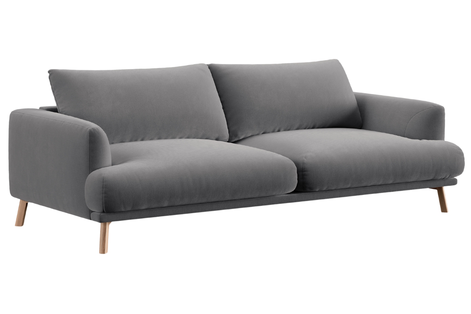 Micadoni Šedá sametová trojmístná pohovka Naomi 200 cm