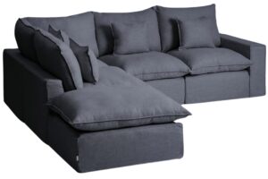 Kave Home Tmavě šedá rohová pohovka Anarela 307 cm s odnímatelným potahem