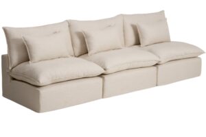 Kave Home Béžová modulární pohovka Anarela 330 cm s odnímatelným potahem