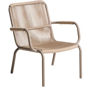 Kave Home Béžové kovové zahradní křeslo Salis s výpletem