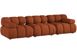 Micadoni Terakotově oranžová trojmístná pohovka Bellis II. 282 cm