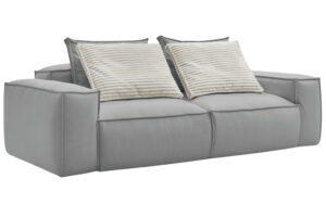 Bobochic Paris Světle šedá koženková trojmístná pohovka Boheme 260 cm