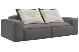 Bobochic Paris Tmavě šedá koženková trojmístná pohovka Boheme 260 cm