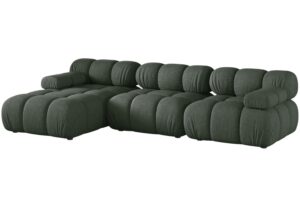Micadoni Tmavě zelená rohová pohovka Bellis II. 282 cm