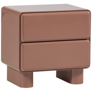 WOOOD Růžový lakovaný noční stolek Lustra 57 x 57 cm