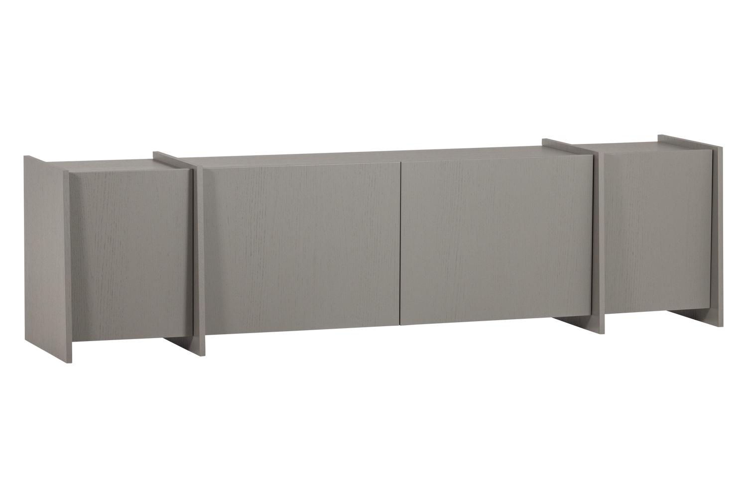 WOOOD Šedý dřevěný TV stolek Brock 200 x 44 cm