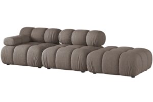 Hnědá čalouněná čtyřmístná pohovka MICADONI Bellis II. 282 cm