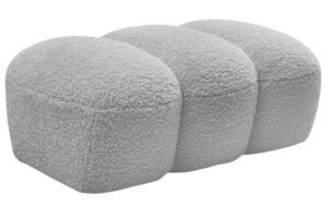 Bobochic Paris Světle šedá bouclé podnožka Hippolyte 105 x 68 cm