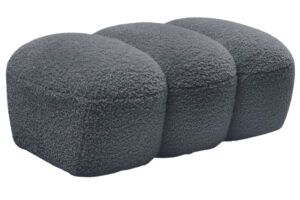 Bobochic Paris Tmavě šedá bouclé podnožka Hippolyte 105 x 68 cm