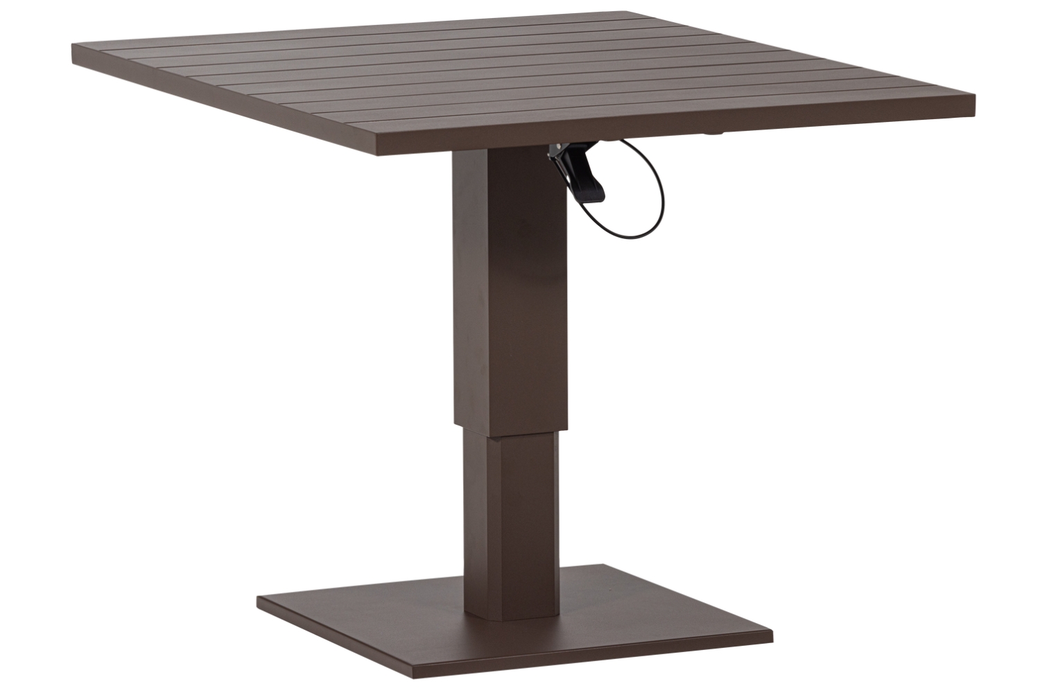 WOOOD Hnědý kovový zahradní výškově nastavitelný bistro stolek Tesso 100 x 80 cm