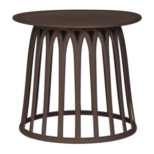 WOOOD Hnědý plastový zahradní stolek Boy ø 50 cm