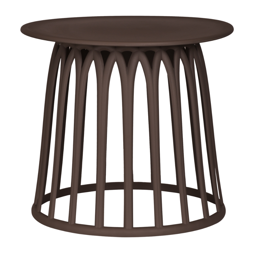 WOOOD Hnědý plastový zahradní stolek Boy ø 50 cm