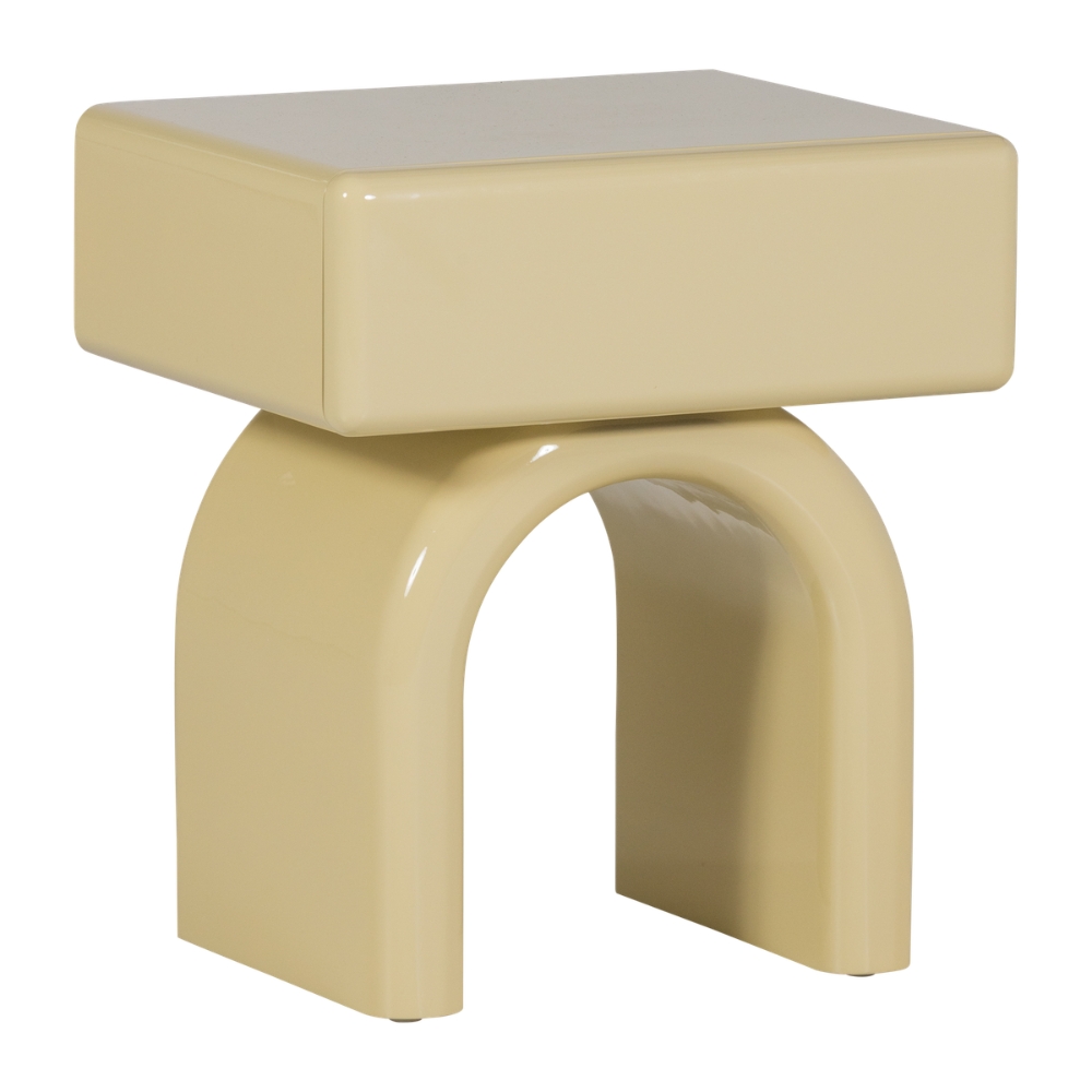 WOOOD Žlutý lakovaný noční stolek Zorel 57 x 50 cm