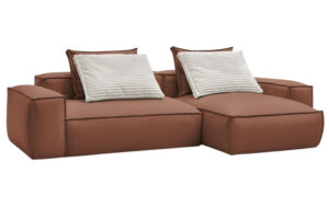 Bobochic Paris Tmavě hnědá koženková rohová pohovka Boheme 302 cm