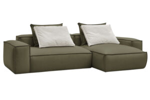 Bobochic Paris Zelená koženková rohová pohovka Boheme 302 cm