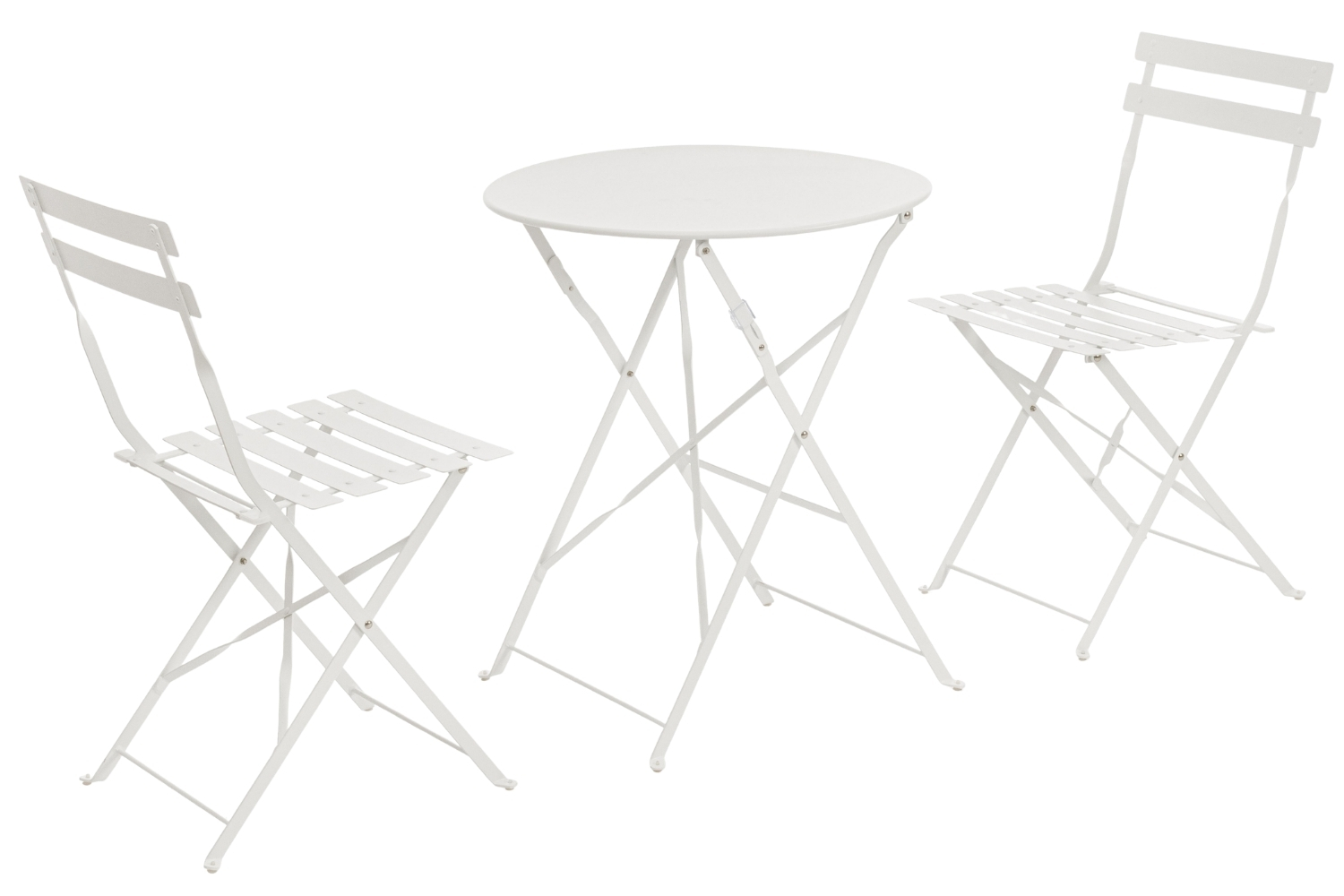 Bizzotto Bílý skládací zahradní set stolu a dvou židlí Austin