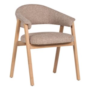 WOOOD Béžová jídelní židle Tunar s dubovou podnoží