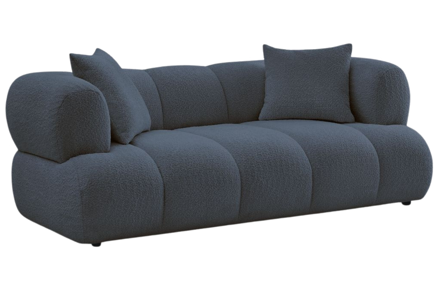 Bobochic Paris Tmavě modrá bouclé dvoumístná pohovka Pamira 210 cm