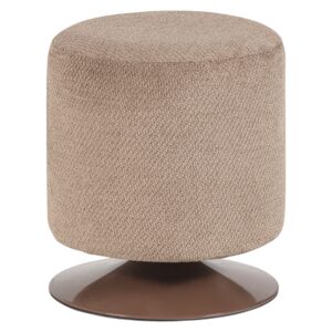 WOOOD Hnědý bouclé otočný taburet Islen ø 39 cm