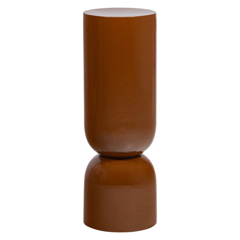 WOOOD Oranžový kovový odkládací stolek Toval ø 32 cm