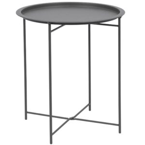 Bizzotto Antracitový kovový zahradní stolek Austin ø 46 cm