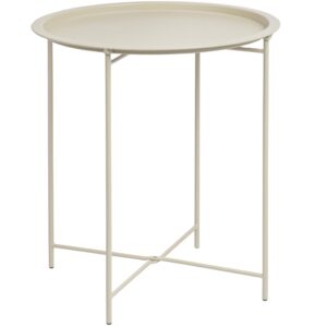 Bizzotto Krémový kovový zahradní stolek Austin ø 46 cm
