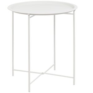 Bizzotto Bílý kovový zahradní stolek Austin ø 46 cm