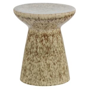WOOOD Světle hnědý keramický odkládací stolek Fleck ø 35 cm