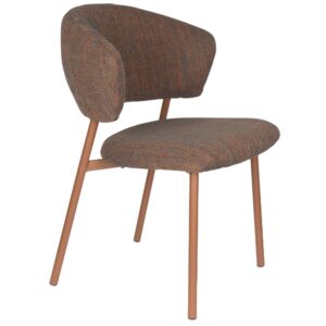 White Label Hnědá čalouněná jídelní židle JASMINE